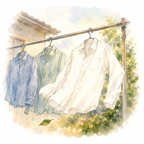 4. 乾きます（かわきます）— [kemeja] mengering.png