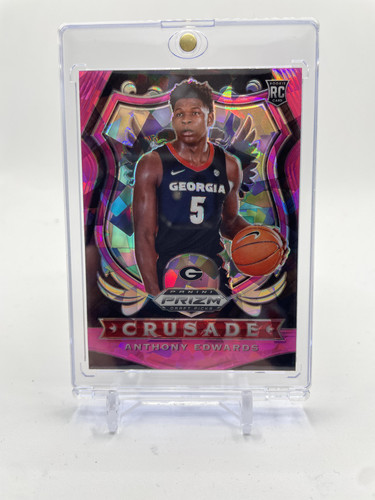 2020 21 Panini Prizm Draft Picks Anthony Edwards Crusade Pink Prizm Rookie #81 (1).1