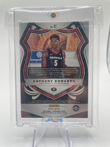 2020 21 Panini Prizm Draft Picks Anthony Edwards Crusade RWB Prizm Rookie #81 (2).1