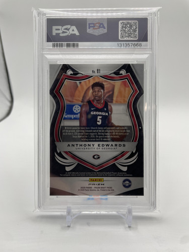 2020 21 Panini Prizm DP Anthony Edwards Crusade Green Prizm Rookie PSA 10 (2).1