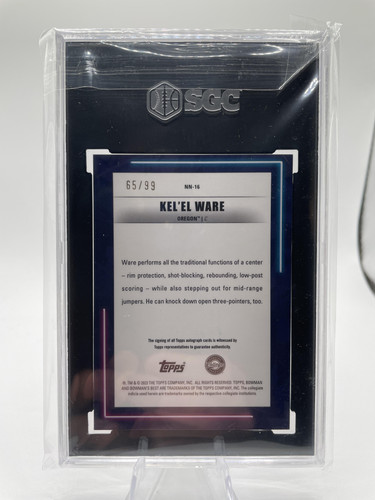 2022 23 Bowman University Best Kel'El Ware Neon Neophytes Auto 99 SGC 8.5 Auto 10 (2).1