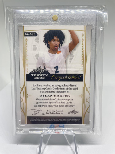 2022 23 Leaf Trinity Dylan Harper Holo Platinum Rookie Auto 25 (2).1
