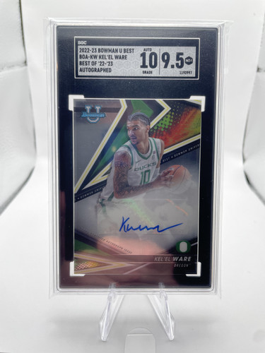2022 23 Bowman University Best Kel'El Ware Rookie Auto SGC 9.5 Auto 10 (1).1