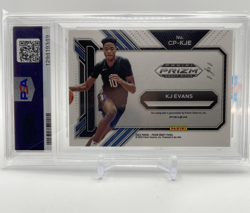 2023 24 Panini Prizm DP Kwame KJ Evans Penmanship Nebula Prizm Auto 11 PSA 10 (2).1