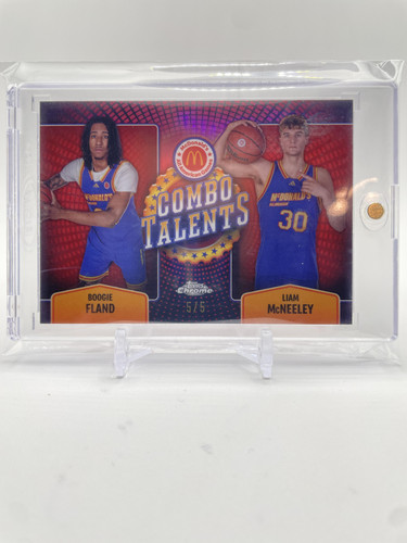 2024 25 Topps McDonald's Chrome Boogie Fland Liam McNeeley Combo Red Refractor 5 (1).1