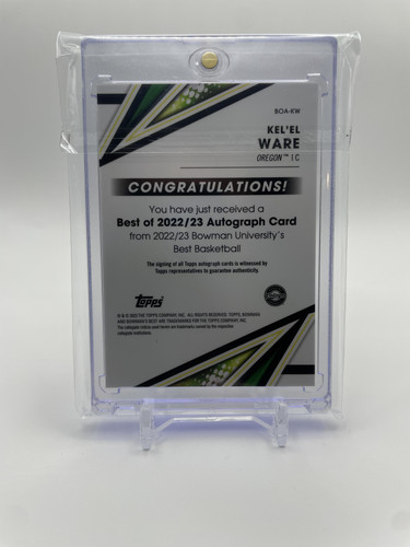 2022 23 Bowman University Best Kel'El Ware Rookie Auto #BOA KW (24).1