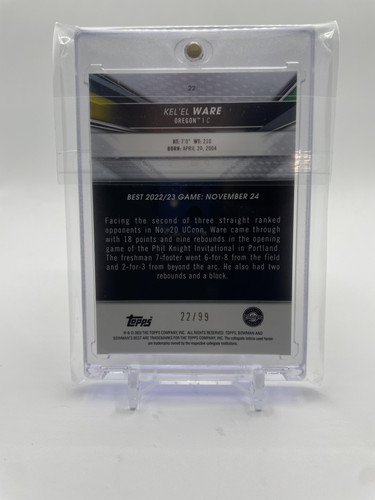 2022 23 Bowman University Best Kel'El Ware Green Refractor 99 (6).1