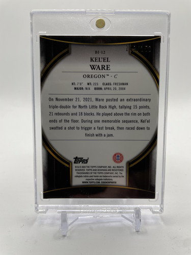 2022 23 Bowman University Chrome Kel'El Ware Invicta Lava Refractor 150 (2).1