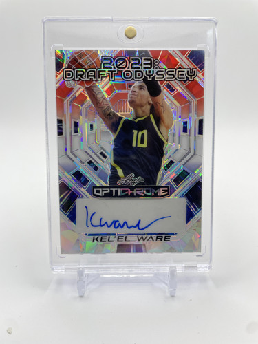 2022 23 Leaf Optichrome Kel'El Ware Draft Odyssey Red White Blue Prizm Rookie Auto 2 (1).1