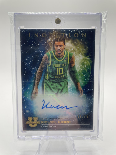 2022 23 Bowman University Inception Kel'El Ware Primordial Blue Rookie Auto 75 (1).1