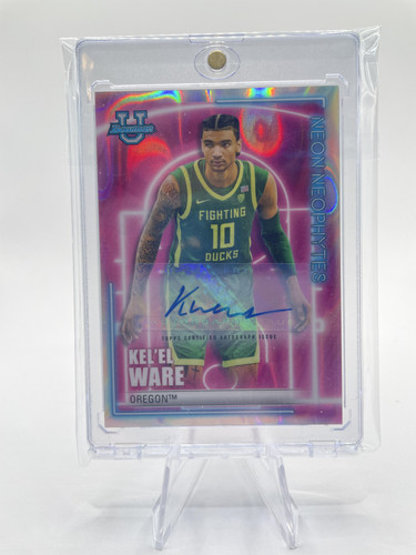 2022 23 Bowman University Best Kel'El Ware Neon Lava Refractor Auto 50 #NN 16 (3)