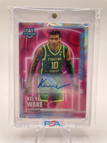 2022 23 Bowman University Best Kel'El Ware Neon Lava Refractor Auto 50 #NN 16 (1)