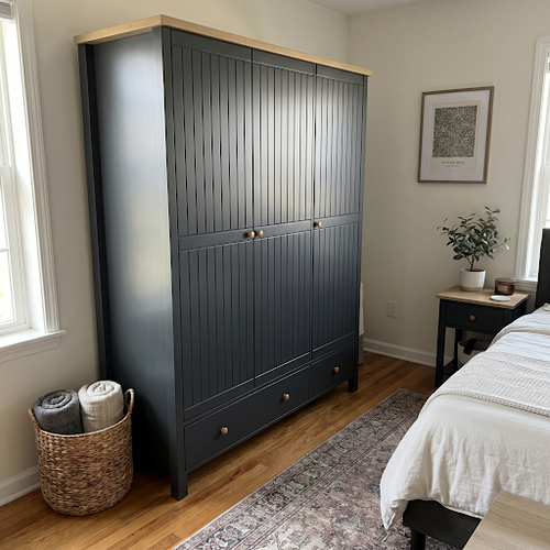 Our Black wardrobe with drawers gave the 1930s dressing room edge.png