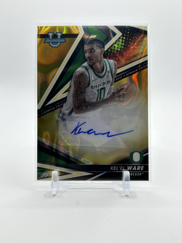 2022 23 Bowman University Best Kel'El Ware Gold Lava Refractor Auto 75 (1).1