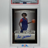2022 23 Leaf Trinity Clear Ian Jackson Black Gold Rookie Auto 11 PSA 7 (1)