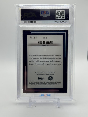 2022 23 Bowman University Best Kel'El Ware Neon Neophytes Auto 99 PSA 9 (2).1