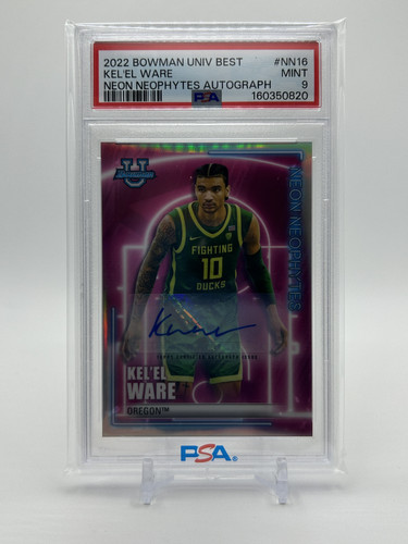 2022 23 Bowman University Best Kel'El Ware Neon Neophytes Auto 99 PSA 9 (1).1