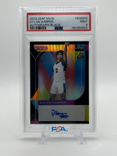 2022 23 Leaf Vivid Dylan Harper Black Prizm Rookie Auto 20 PSA 9 (1).1
