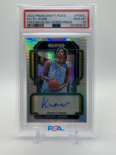 2022 23 Panini Prizm Draft Kel'El Ware Hyper Prizm Rookie Auto PSA 10 (1).1