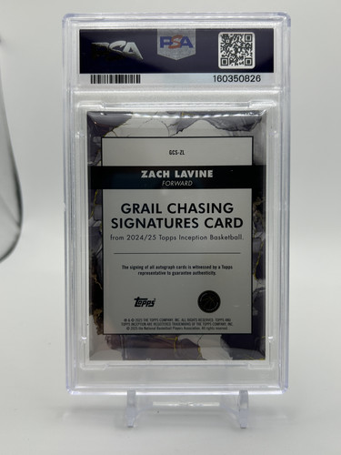 2024 25 Topps Inception Zach Lavine Grail Chasing Auto 11 PSA 7 (2).1