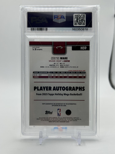 2025 26 Topps Holiday Kel'El Ware Holiday Mega Auto #H59 PSA 9 (2).1