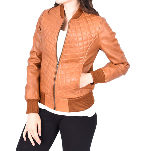 This Women's Leather Bomber Jacket Brings Effortless Edge to Every Outfit.This Women's Leather Bombe.png