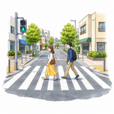 7. 横断歩道（おうだんほどう）— tempat penyeberangan zebra cross