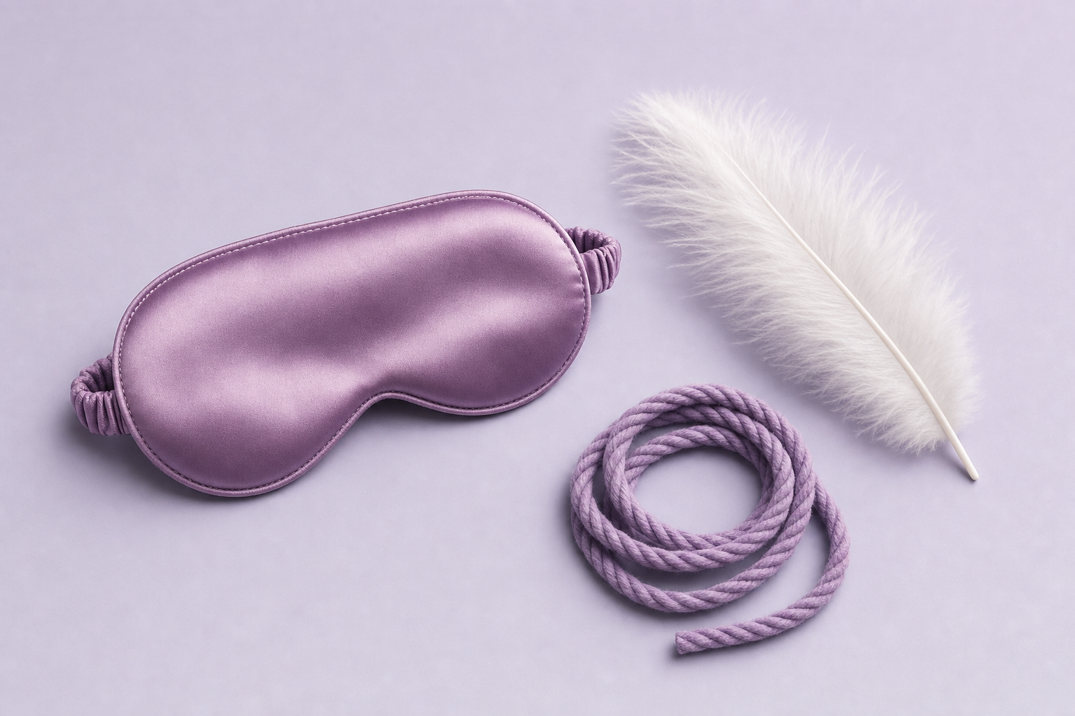 Dụng cụ BDSM nhập môn: bịt mắt lụa, lông vũ, dây mềm