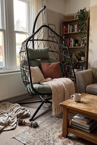 Egg chair swing with adjustable chain for seat height.png