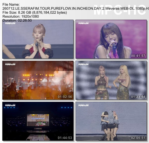 르세라핌 – 2026 LE SSERAFIM TOUR ‘PUREFLOW’ IN INCHEON Day 2 (Weverse 2026.07.12) 르세라핌 – 2026 LE SSERAFIM TOUR ‘PUREFLOW’ IN INCHEON Day 2 (Weverse 2026.07.12)