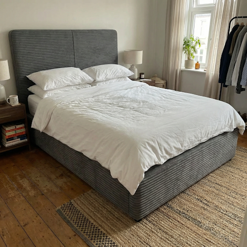 A simple double ottoman storage bed that keeps the room tidy.png