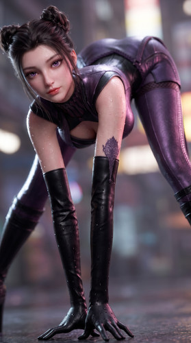 Woman in purple outfit long 202607060140.1