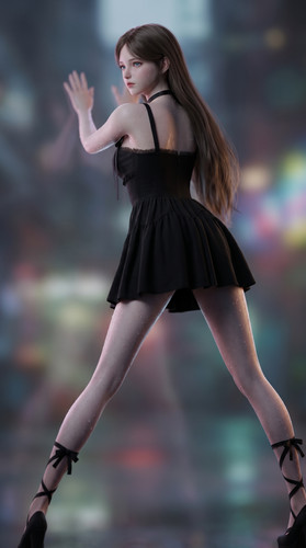 Woman in blue dress long 202607060105.jpg