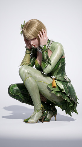 Woman in green costume crouching 202607182320.jpg