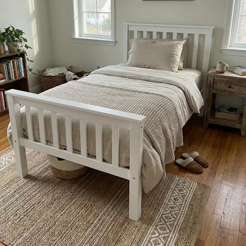 Easy Assembly for This White Single Bed Frame.png
