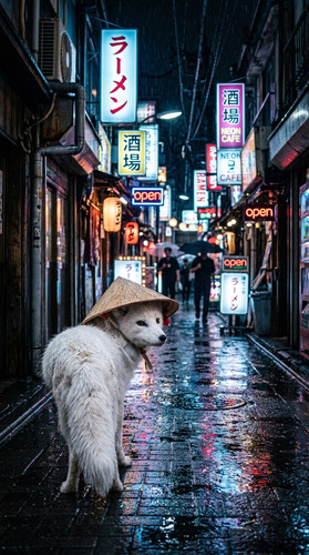 White fox in hat alley 202607222203.jpg