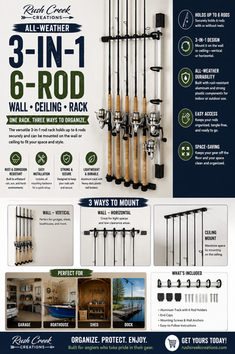 6 Rod Wall or Ceiling Fishing Rod Rack, Black.png