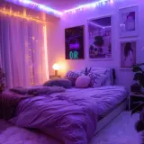 cozy bedroom purple led lights plush bedding modern wall art cozy bedroom purple led lights plush be