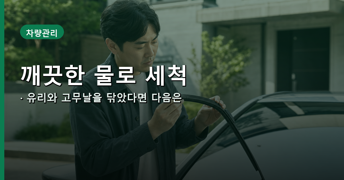 2단계 &middot; 워셔액을 충분히, 마른 유리엔 금지 내용 이미지