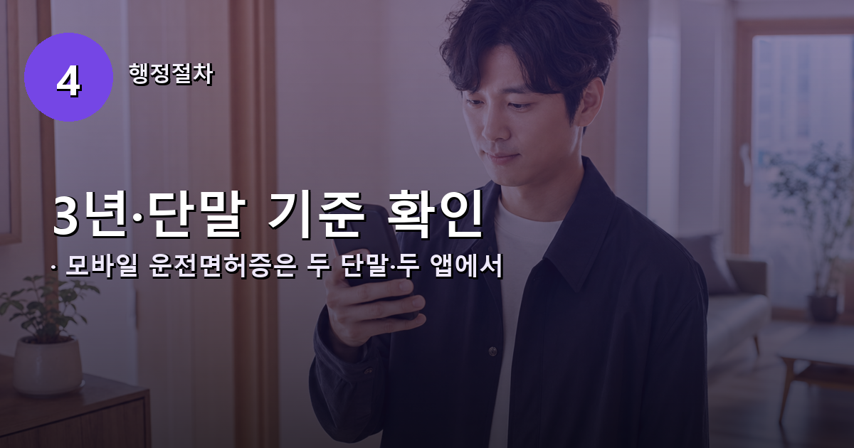 모바일 운전면허증의 단말&middot;유효기간 기준 내용 이미지