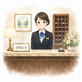 33. フロント — resepsionis, front desk