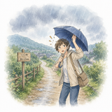 40. 途中で（とちゅうで）— di tengah