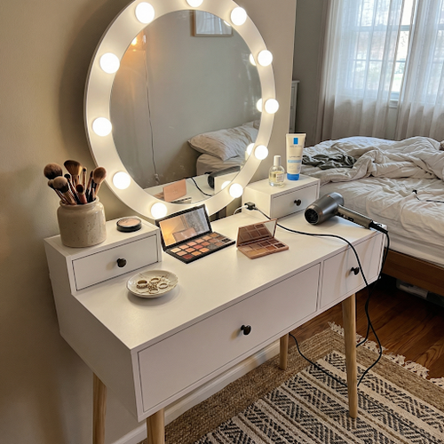 Investment in Self-Care: Dressing Table with Mirror and Lights.png