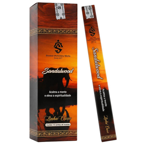 Incenso Shankar Linha Ouro Aroma Sandalwood Display C 25 Unidades
