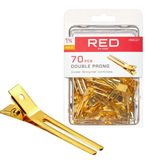 Red by Kiss Double Prong Clips (70 Count) Gold