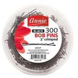 Annie Bob Pins (300 Count) Black, 2'' Crimped