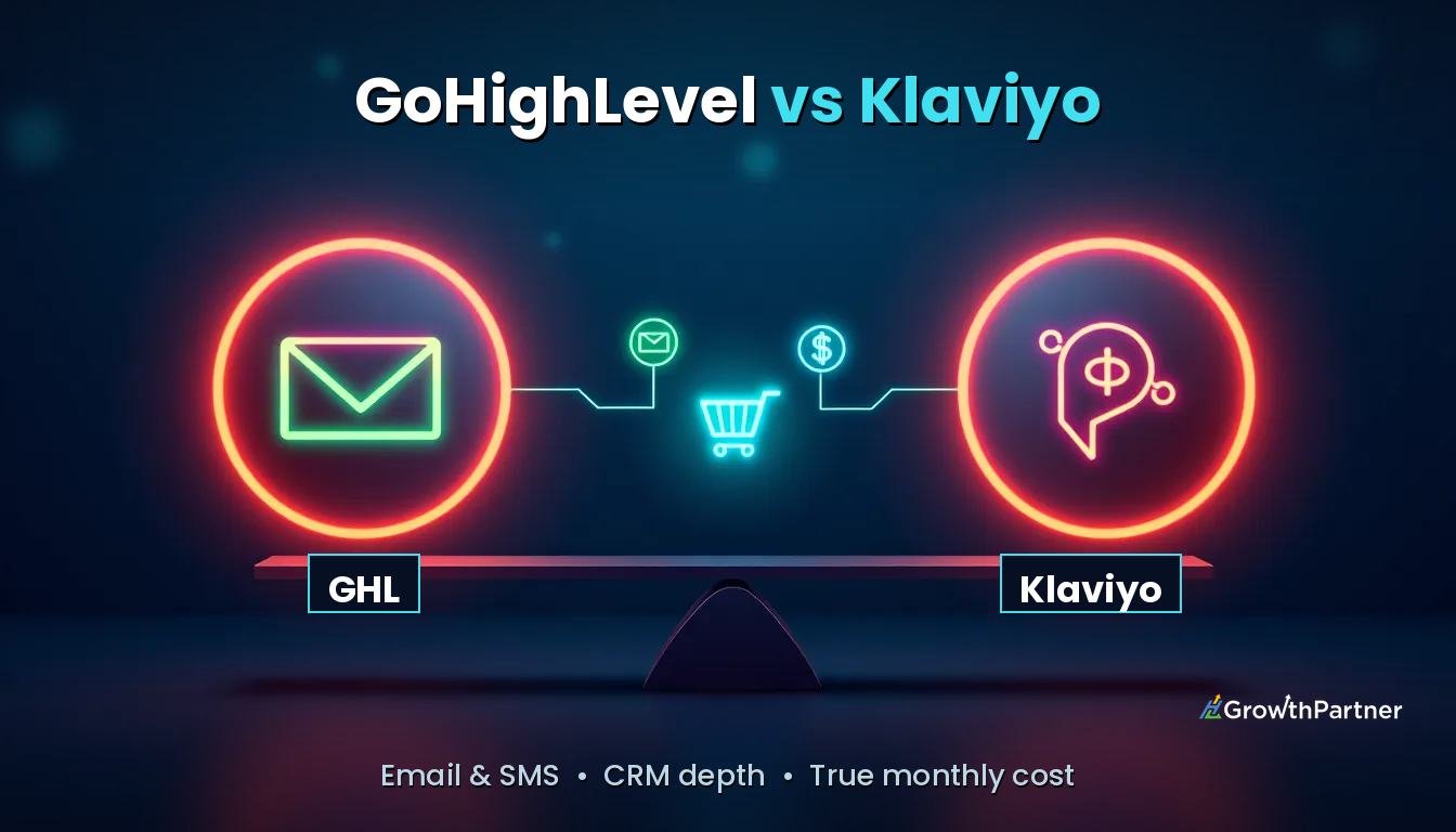 GoHighLevel vs Klaviyo: Email, SMS & Cost (2026) — HL Growth Partner, Dr Priya Jaganathan