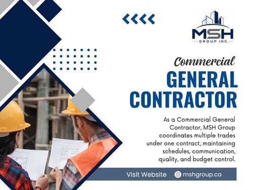 Working with an experienced Commercial general contractor gives businesses the benefit of that quiet expertise. Instead of reacting to problems as they appear, experienced professionals spend much of their time preventing them. The result is a smoother construction journey, fewer interruptions, and a finished space that reflects careful planning rather than rushed execution.

Click here for more information:https://mshgroup.ca/general-contracting/

Address: 426 Maria Antonia Rd, Woodbridge, ON L4H 2Y9, Canada
Phone: 647-886-4990

Read Our Blogs:
https://mshgroupca.tumblr.com/
https://mshgroupca.wixsite.com/mshgroupca
https://mshgroupca.weebly.com/

More Links:
https://campsite.bio/mshgroupca
https://vimeo.com/mshgroupca
https://sketchfab.com/mshgroupca
https://www.zumvu.com/mshgroupca/