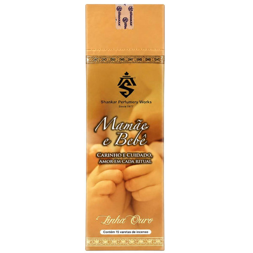 Incenso Shankar Linha Ouro Aroma Mamãe e Bebê Display C 25 Unidades