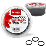 Annie Black Rubber Bands (1000 Count) 1:2''